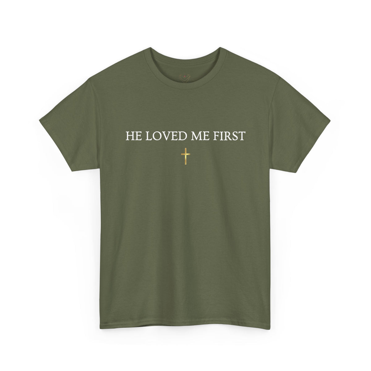 "He Loved Me First" Christian Tee — Cotton Shirt (1 John 4:19)