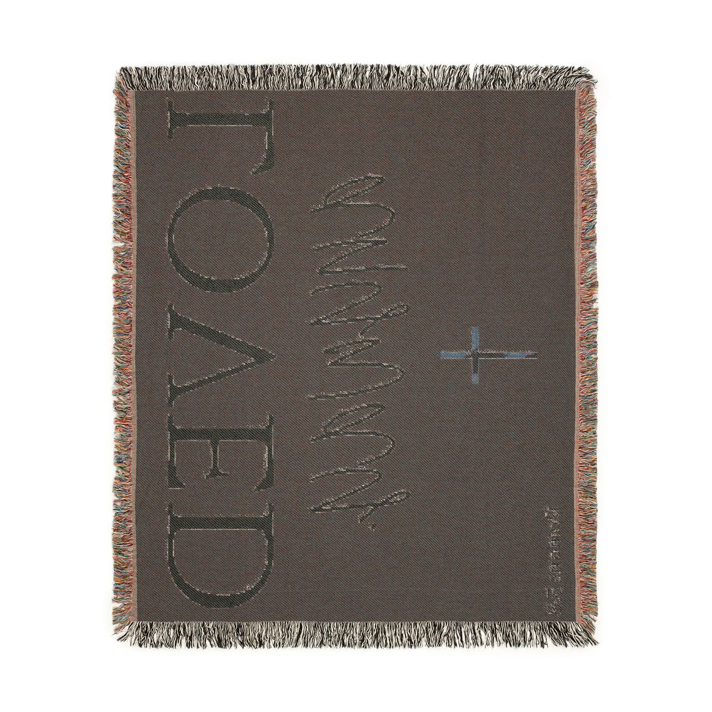Loved Anyway Woven Blanket — Inspirational Christian Throw with Cross