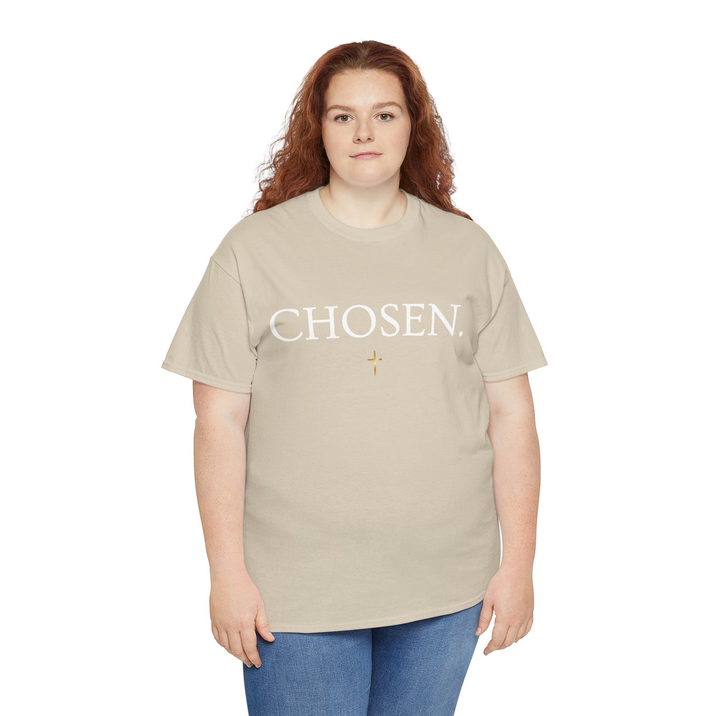Chosen Christian T-Shirt — "CHOSEN." Front with 1 Peter 2:9 Back