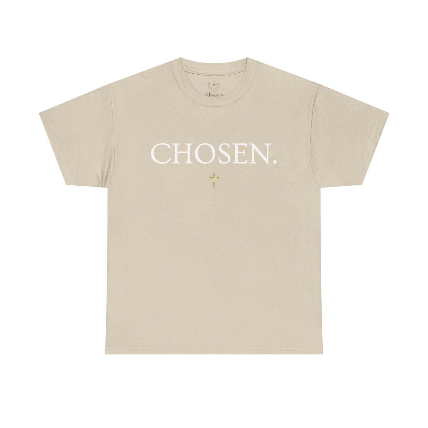 Chosen Christian T-Shirt — "CHOSEN." Front with 1 Peter 2:9 Back