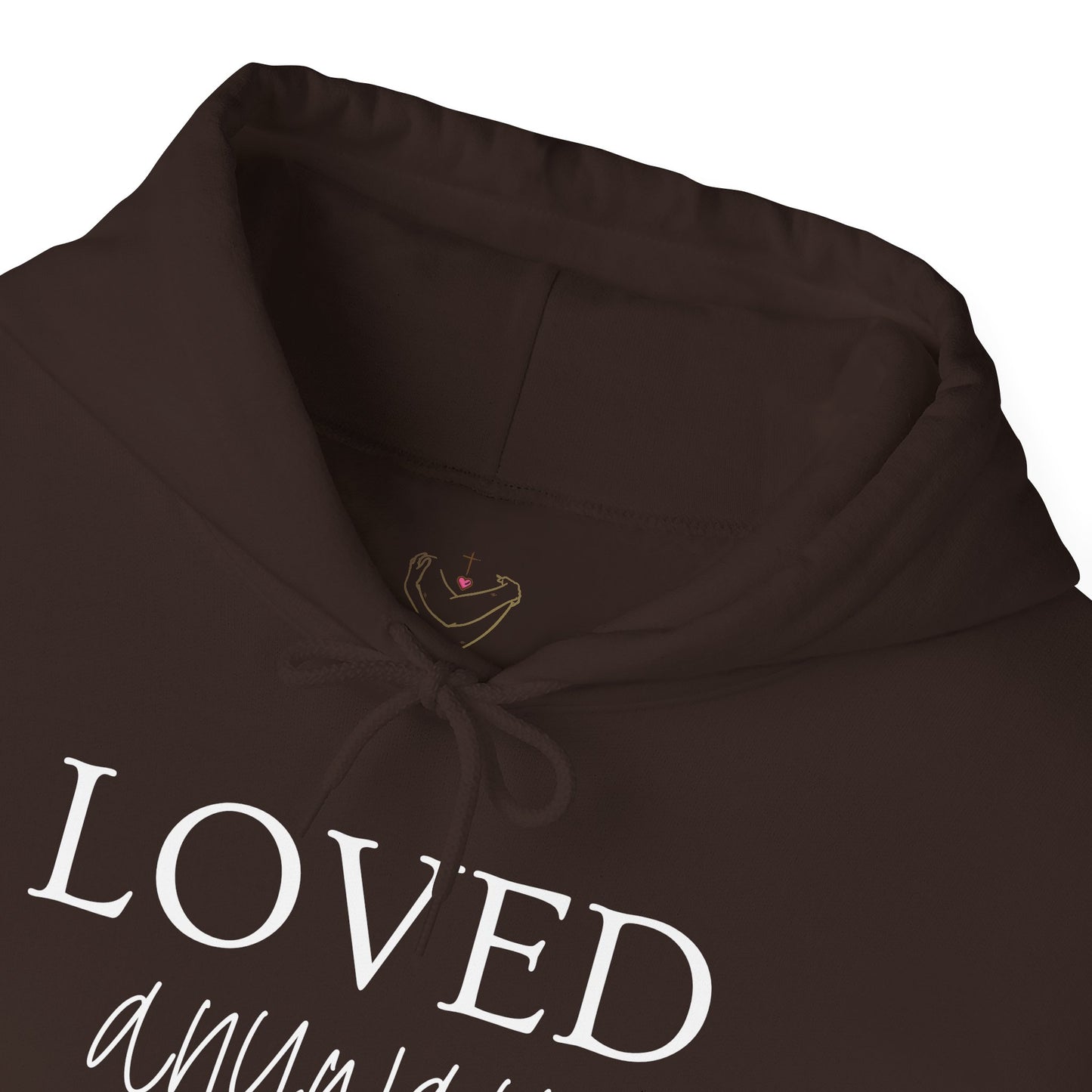 Loved Anyway Hoodie — Christian Scripture Pullover (Romans 5:8)
