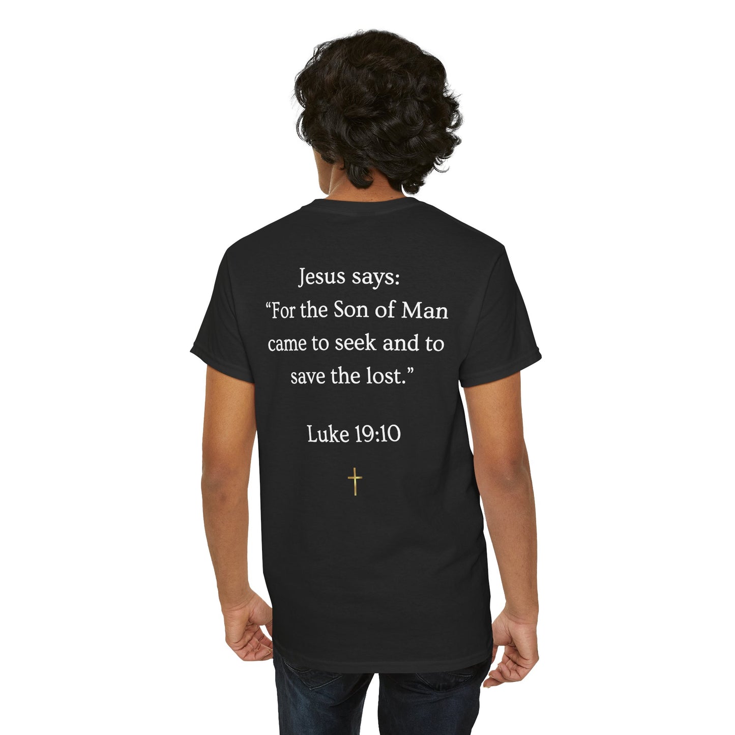 FOUND. Christian T-Shirt — Luke 19:10 Scripture Tee