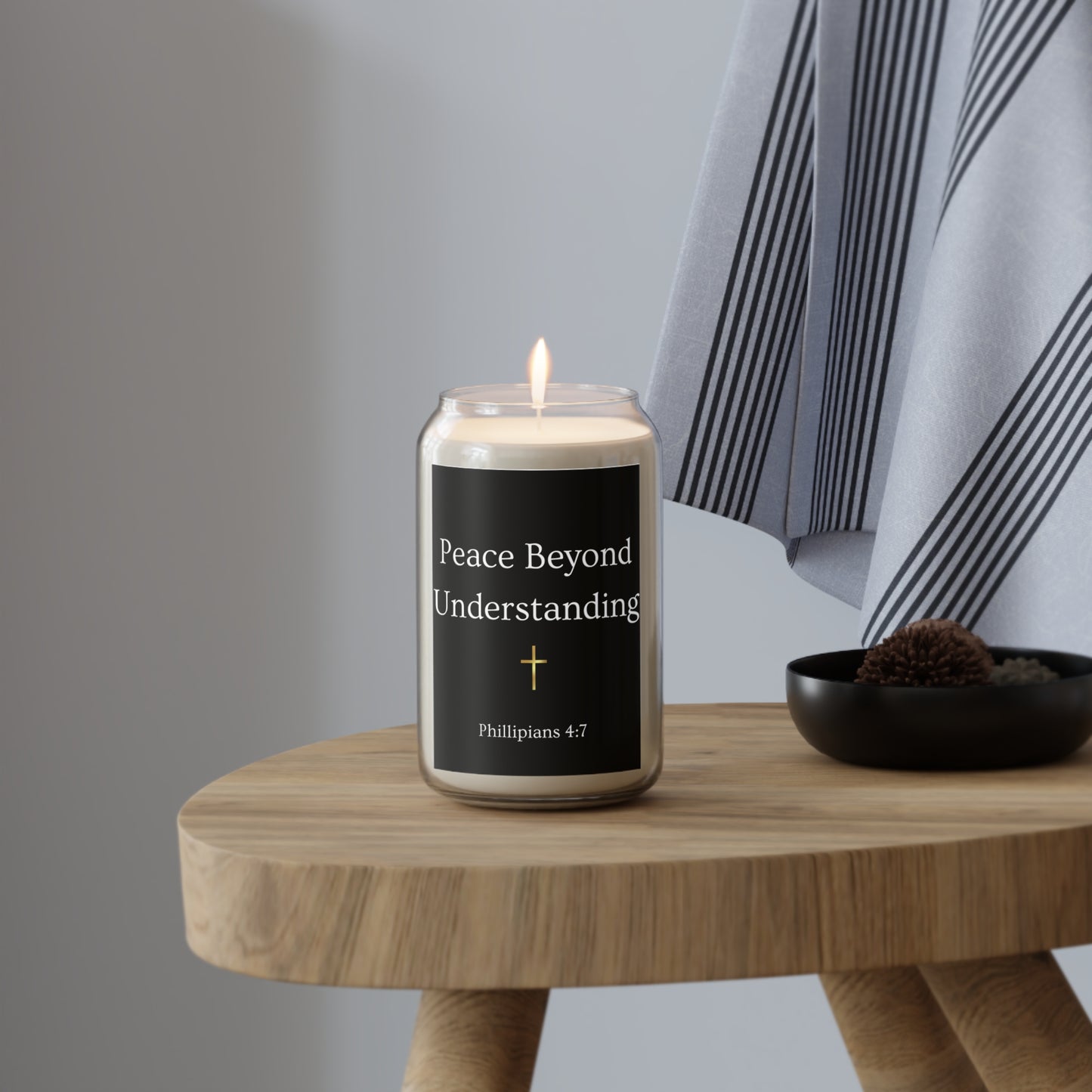 Peace Beyond Understanding Soy Candle — Philippians 4:7 Scented Prayer Candle