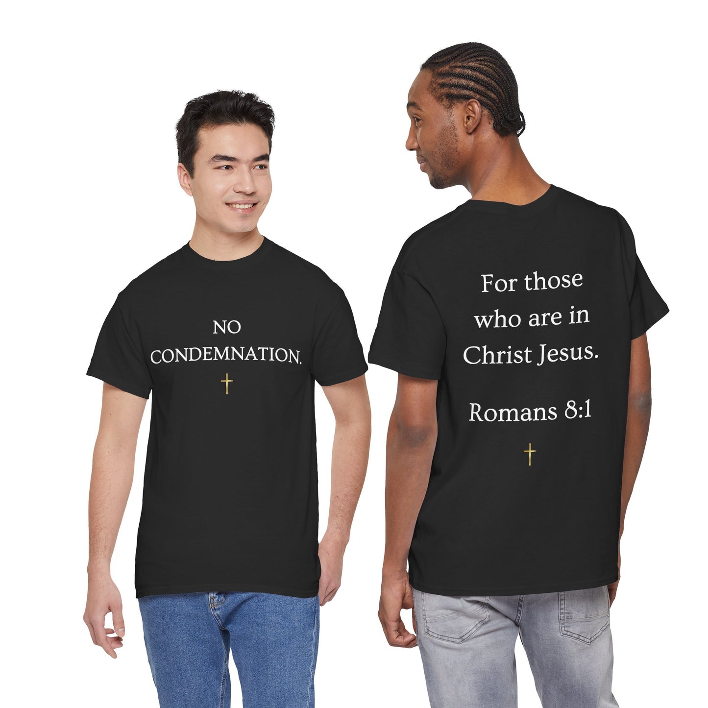 "No Condemnation" Romans 8:1 Bible Verse Shirt