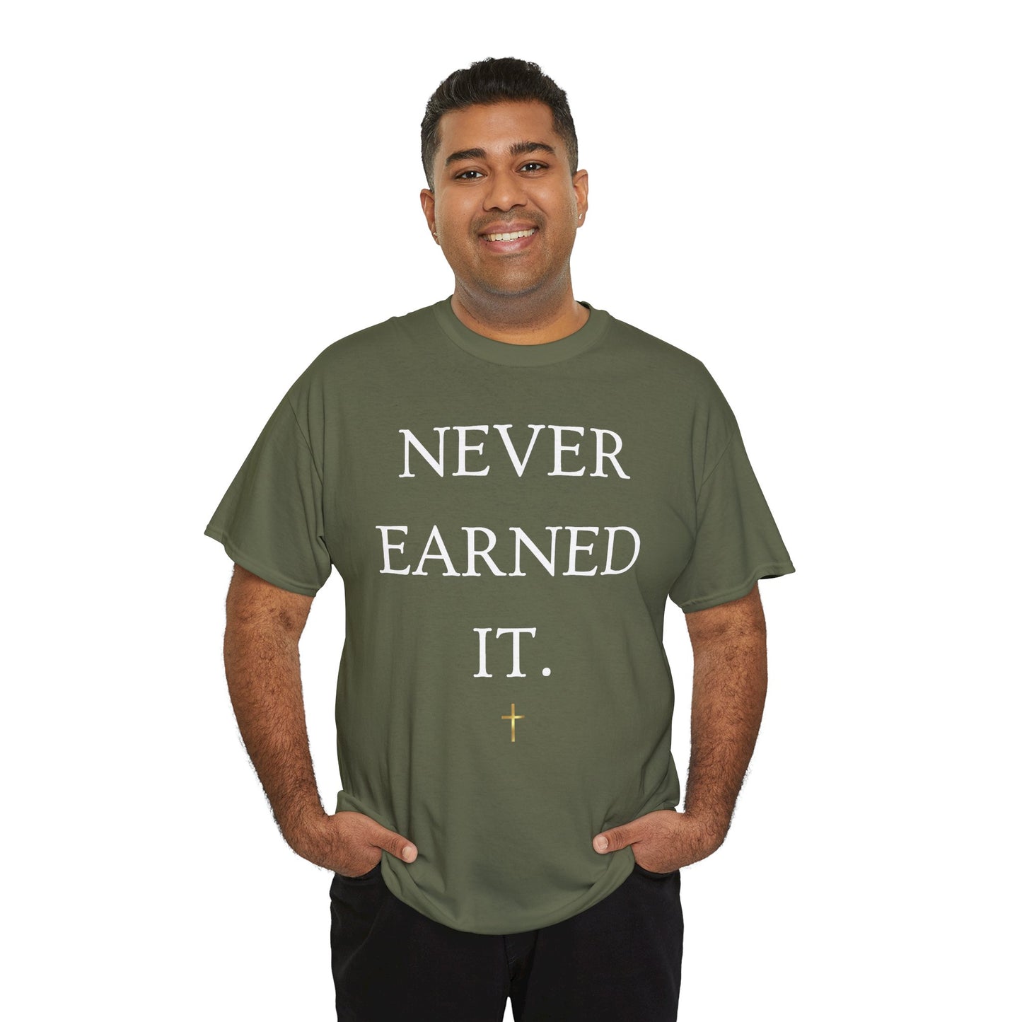 Never Earned It T‑Shirt — Christian Faith Tee with Ephesians 2:8‑9 Verse