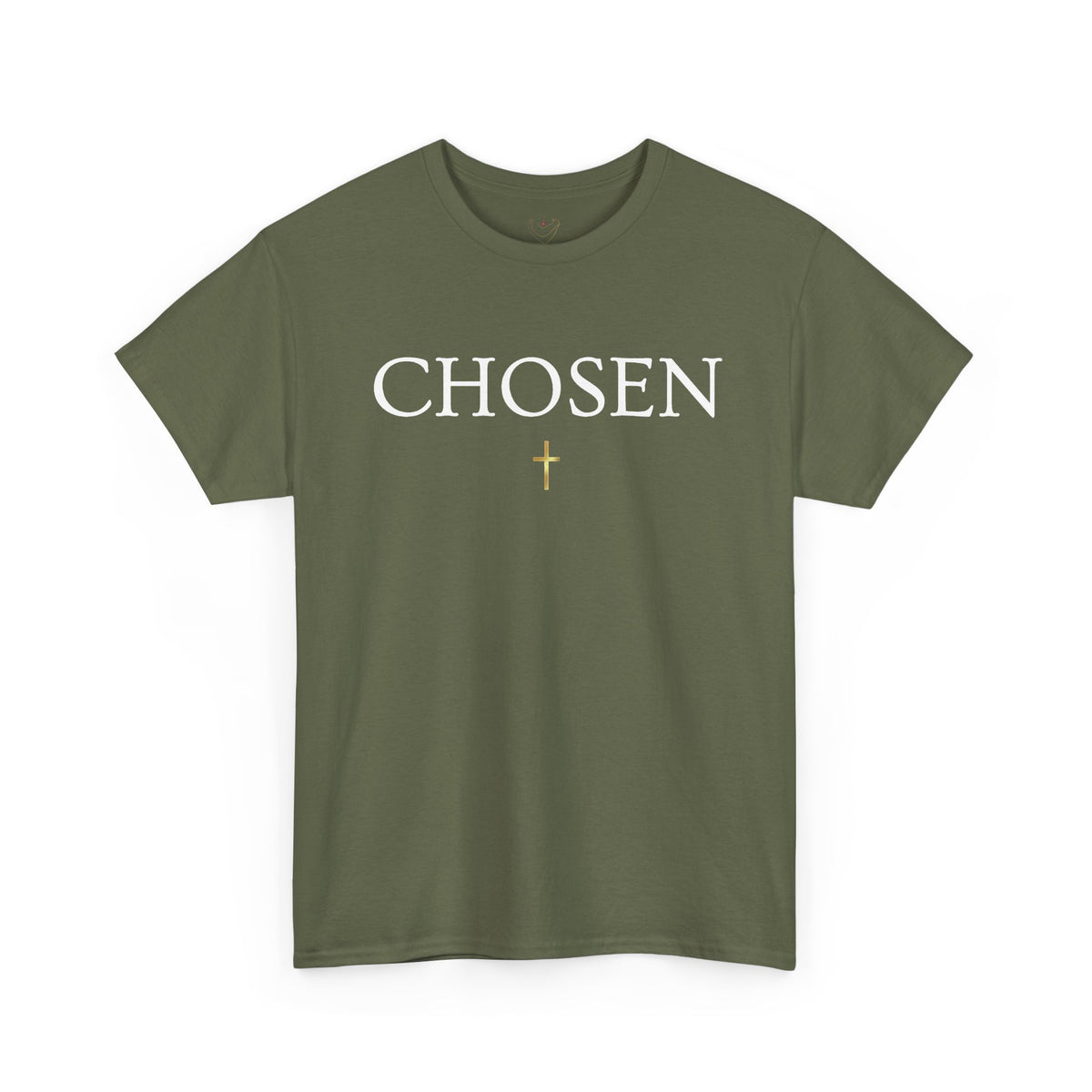 Chosen Christian T-Shirt — "CHOSEN." Front with 1 Peter 2:9 Back