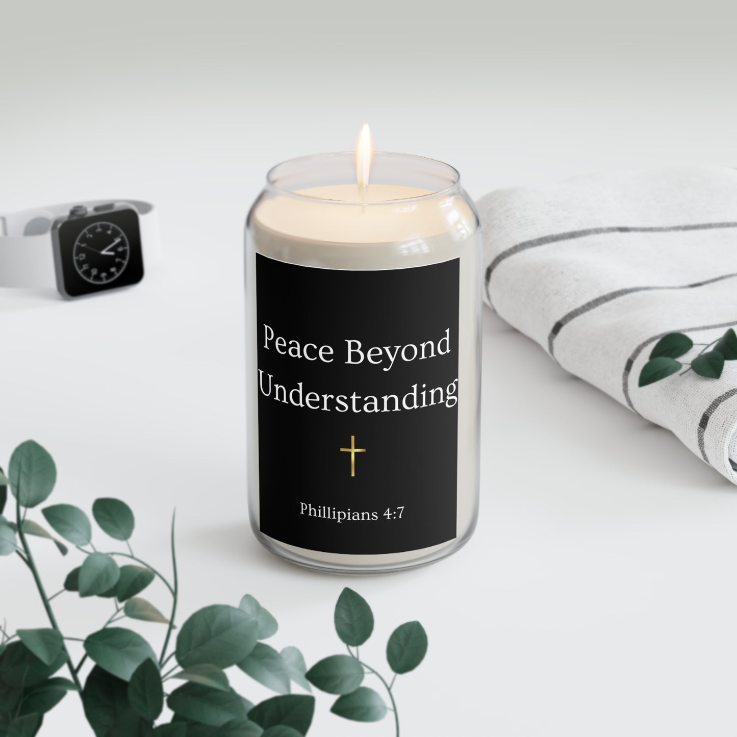 Peace Beyond Understanding Soy Candle — Philippians 4:7 Scented Prayer Candle