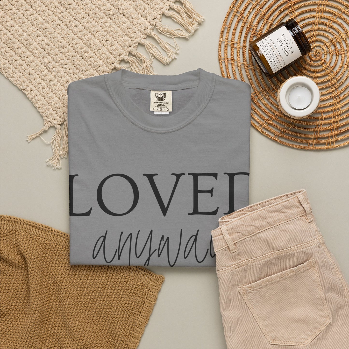 Loved Anyway T-Shirt — Christian Faith Tee with Cross