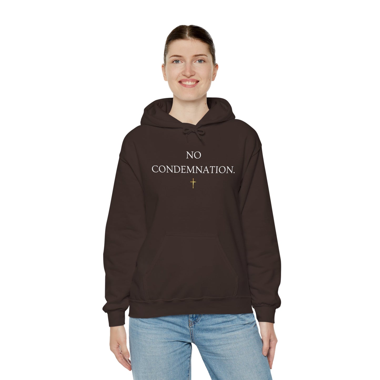 No Condemnation Hoodie — Romans 8:1 Christian Faith Sweatshirt