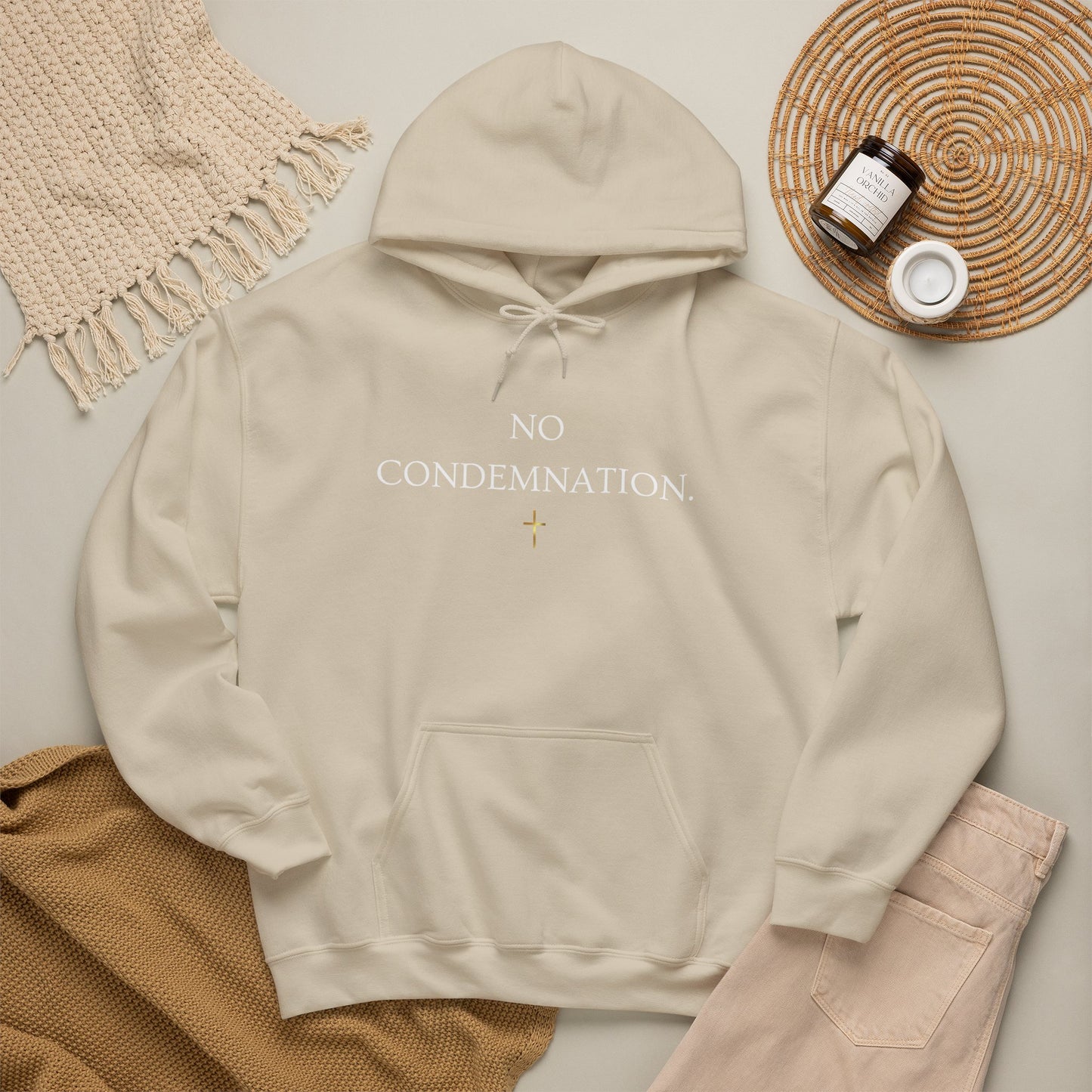 No Condemnation Hoodie — Romans 8:1 Christian Faith Sweatshirt