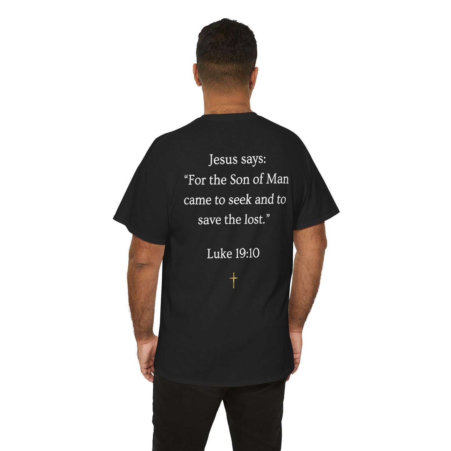 FOUND. Christian T-Shirt — Luke 19:10 Scripture Tee