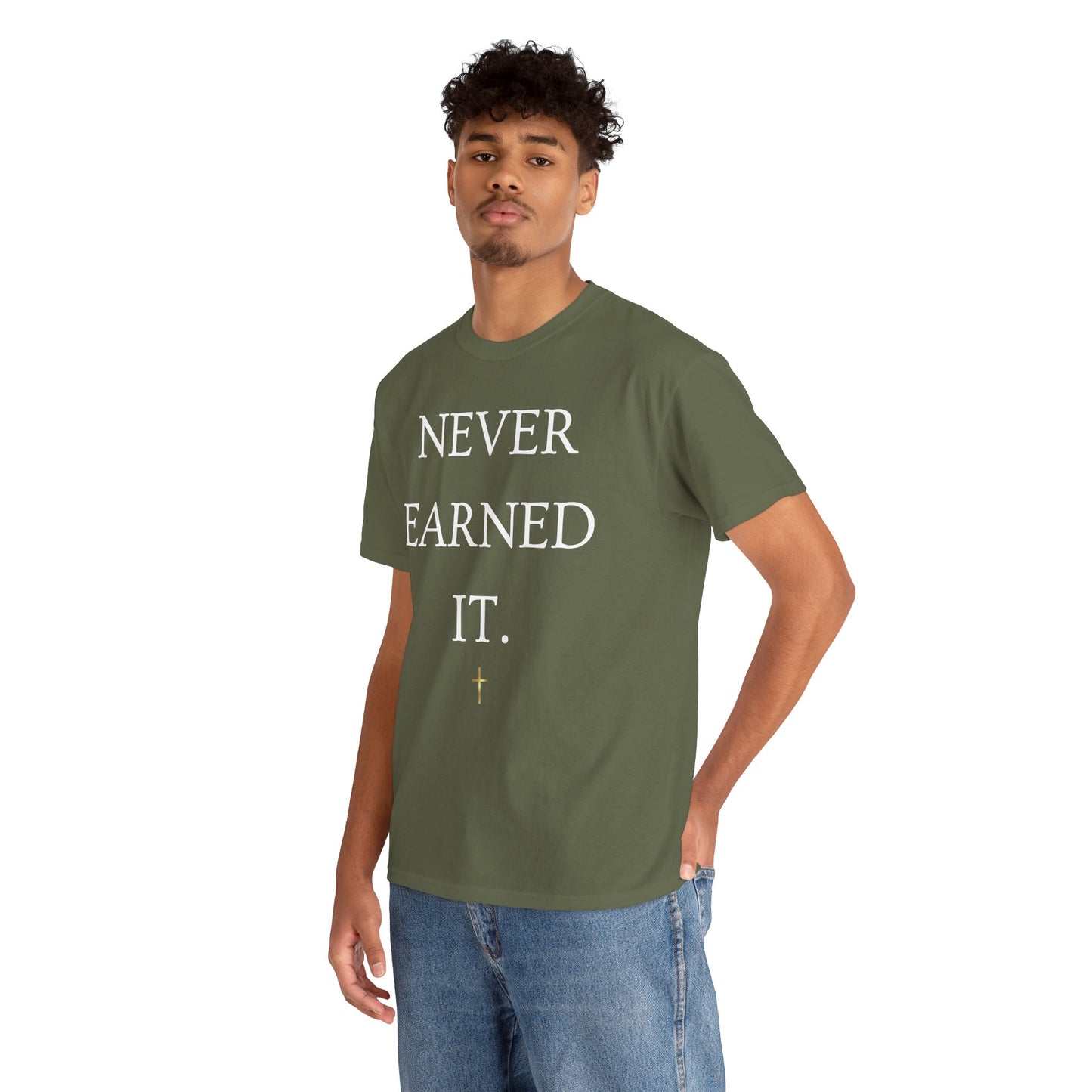 Never Earned It T‑Shirt — Christian Faith Tee with Ephesians 2:8‑9 Verse