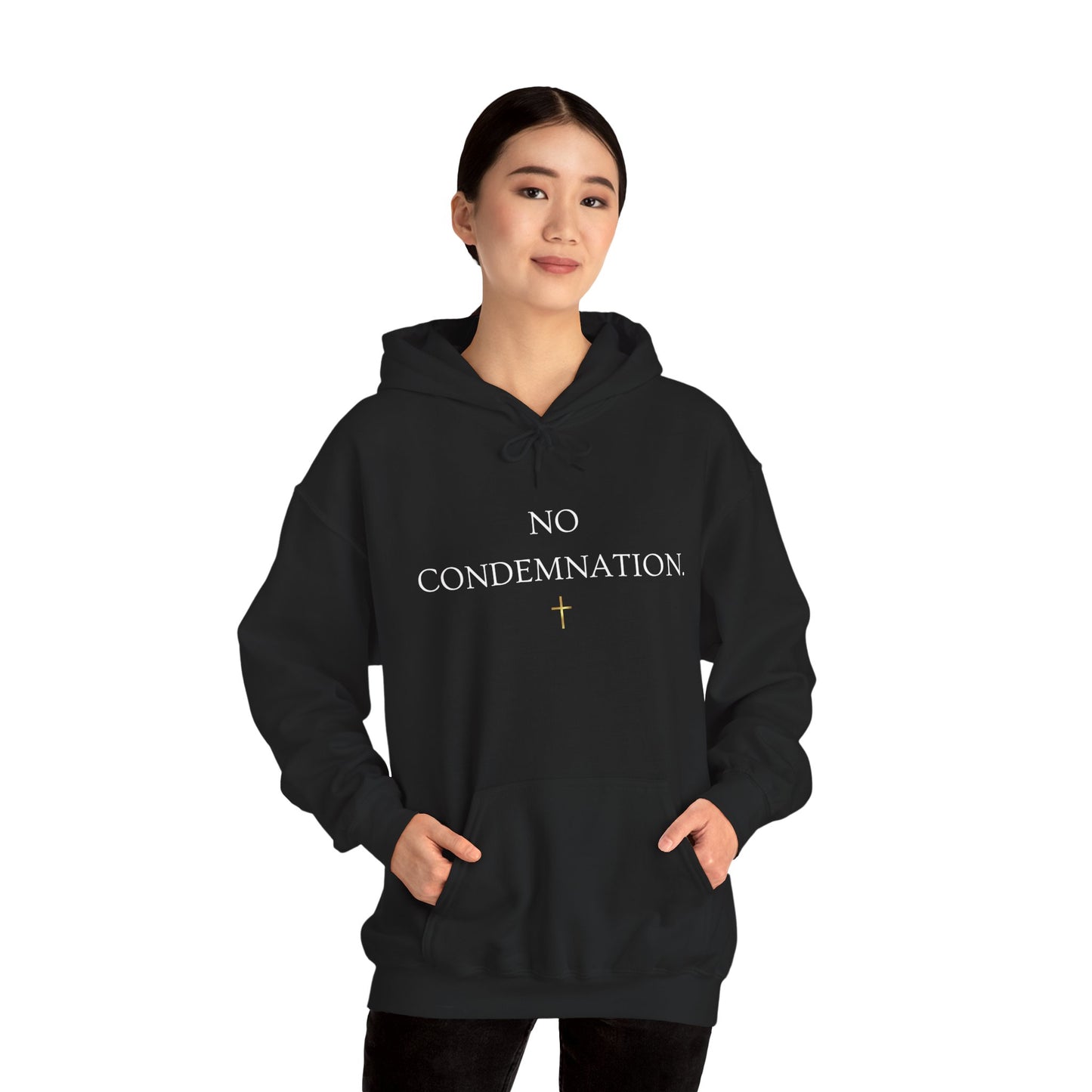 No Condemnation Hoodie — Romans 8:1 Christian Faith Sweatshirt