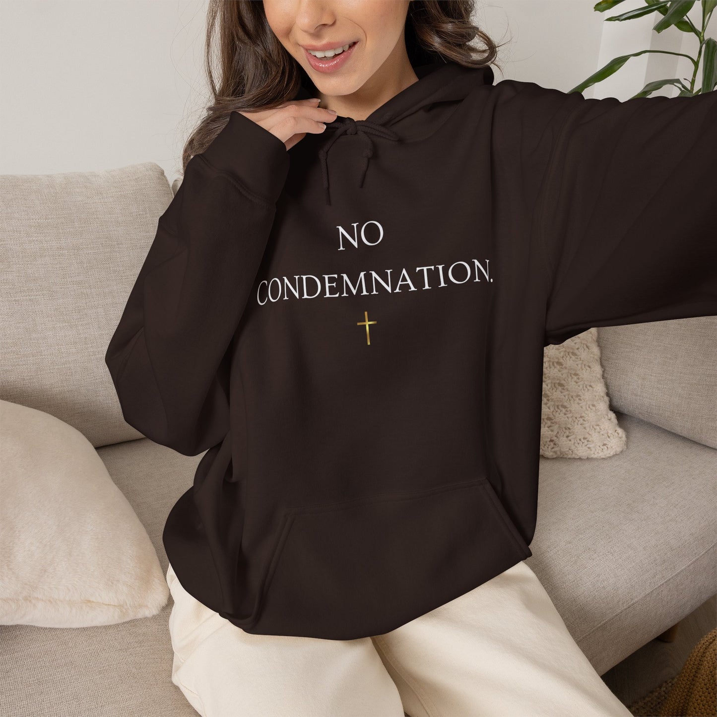 No Condemnation Hoodie — Romans 8:1 Christian Faith Sweatshirt