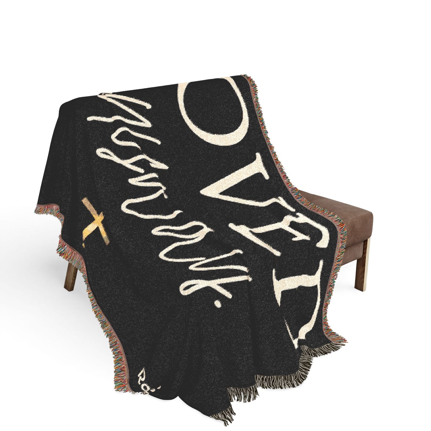 Loved Anyway Woven Blanket — Inspirational Christian Throw with Cross