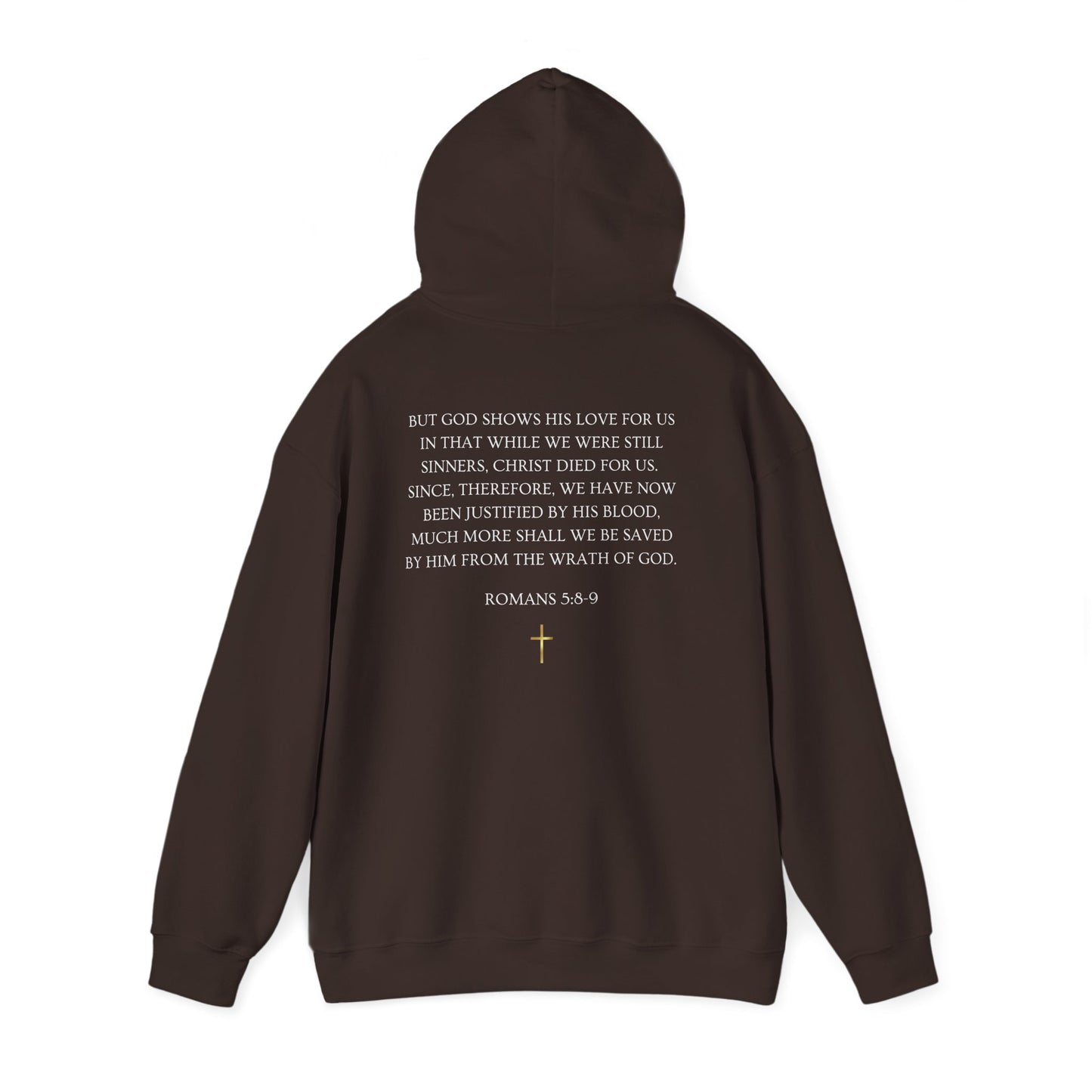 Loved Anyway Hoodie — Christian Scripture Pullover (Romans 5:8)