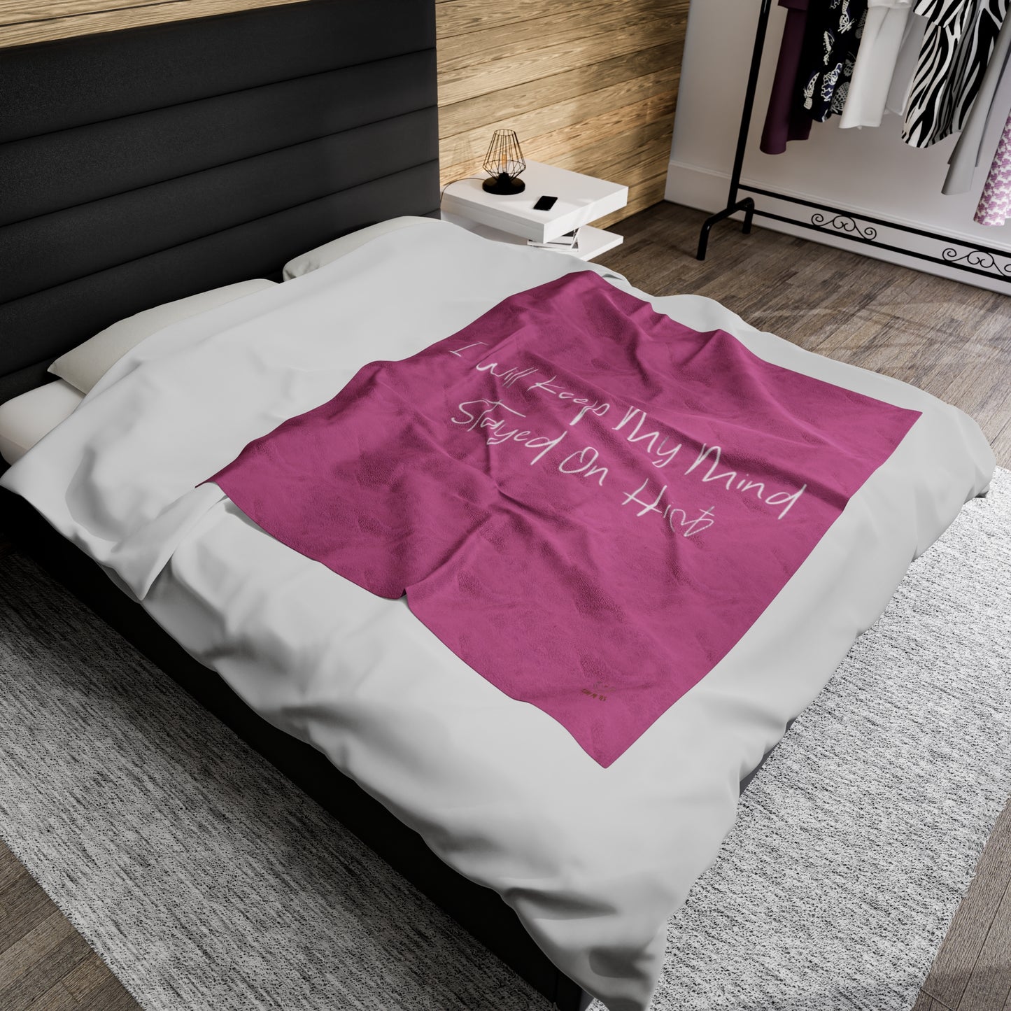 I Will Keep My Mind Stayed On Him Pink Velveteen Plush Blanket