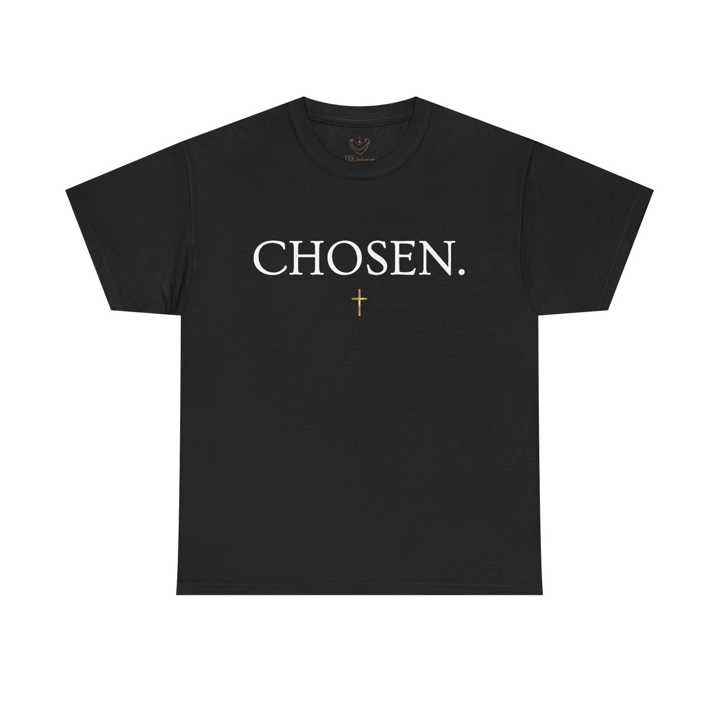 Chosen Christian T-Shirt — "CHOSEN." Front with 1 Peter 2:9 Back