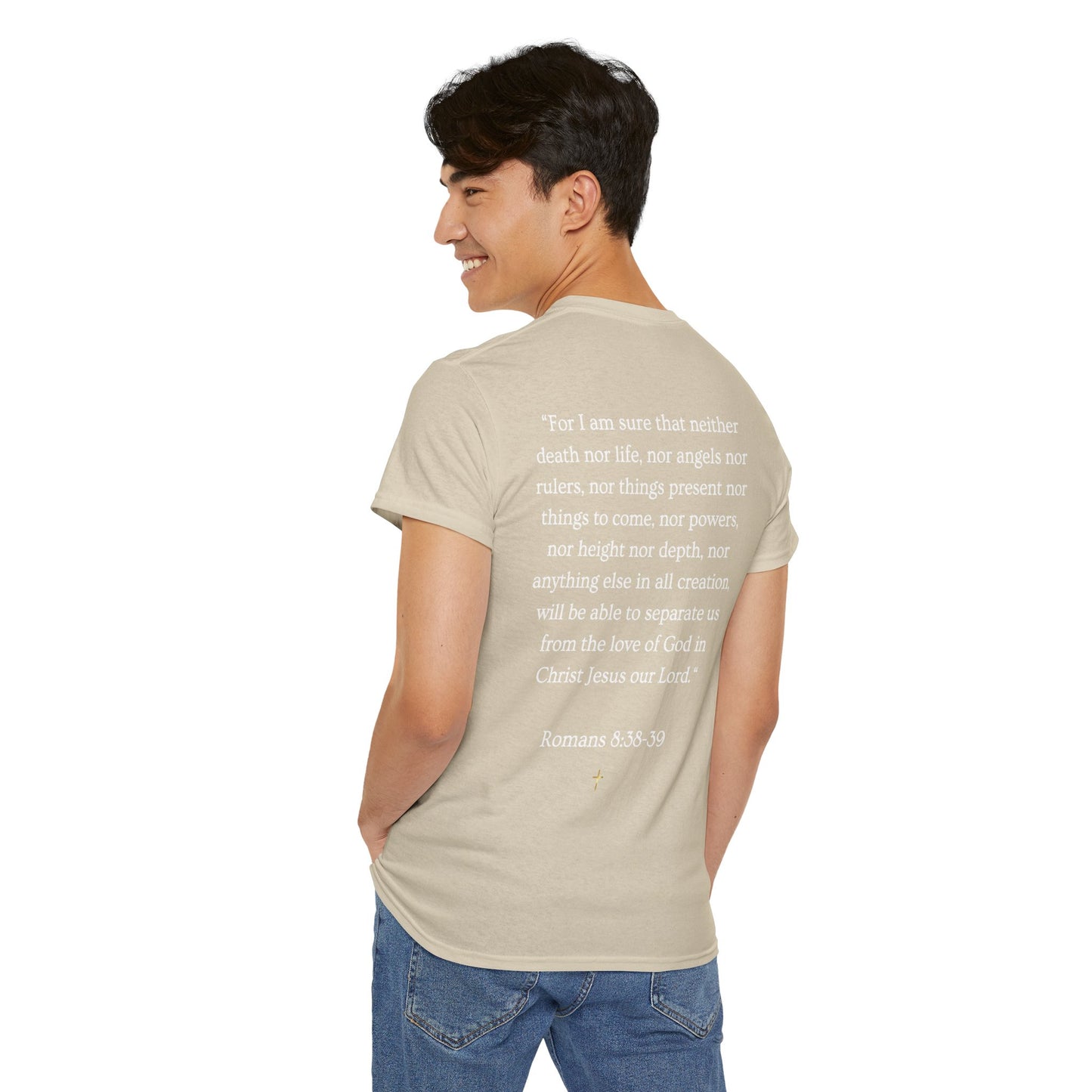 NOTHING. Graphic Tee — Romans 8:38-39 Scripture Back Print