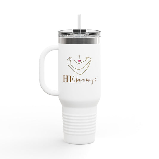 HE Loves Me Yes Insulated Travel Mug, 40oz