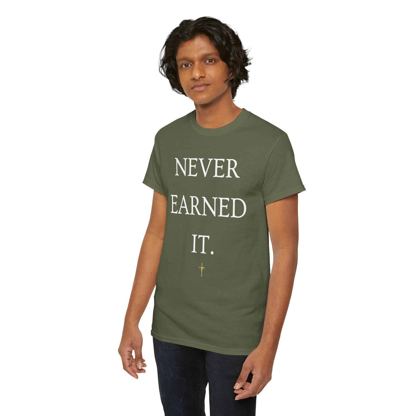 Never Earned It T‑Shirt — Christian Faith Tee with Ephesians 2:8‑9 Verse