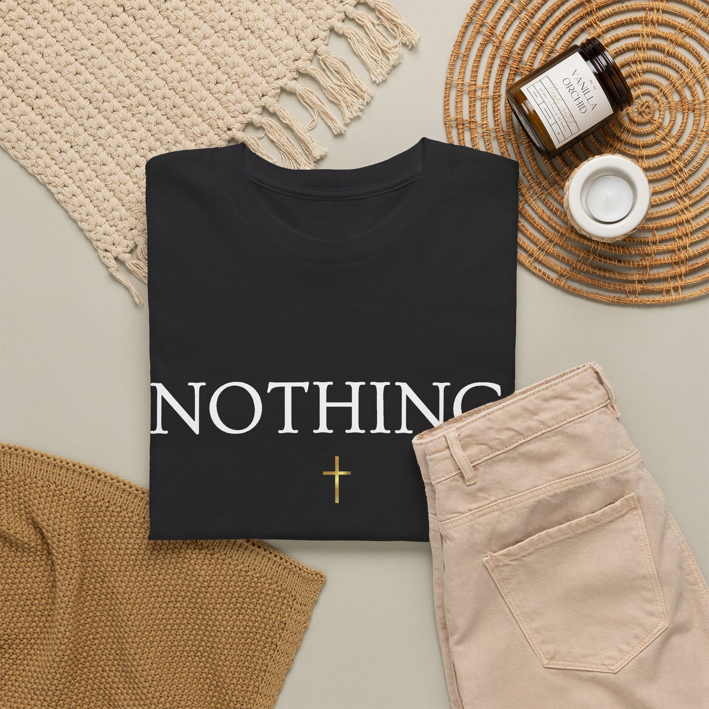 NOTHING. Graphic Tee — Romans 8:38-39 Scripture Back Print