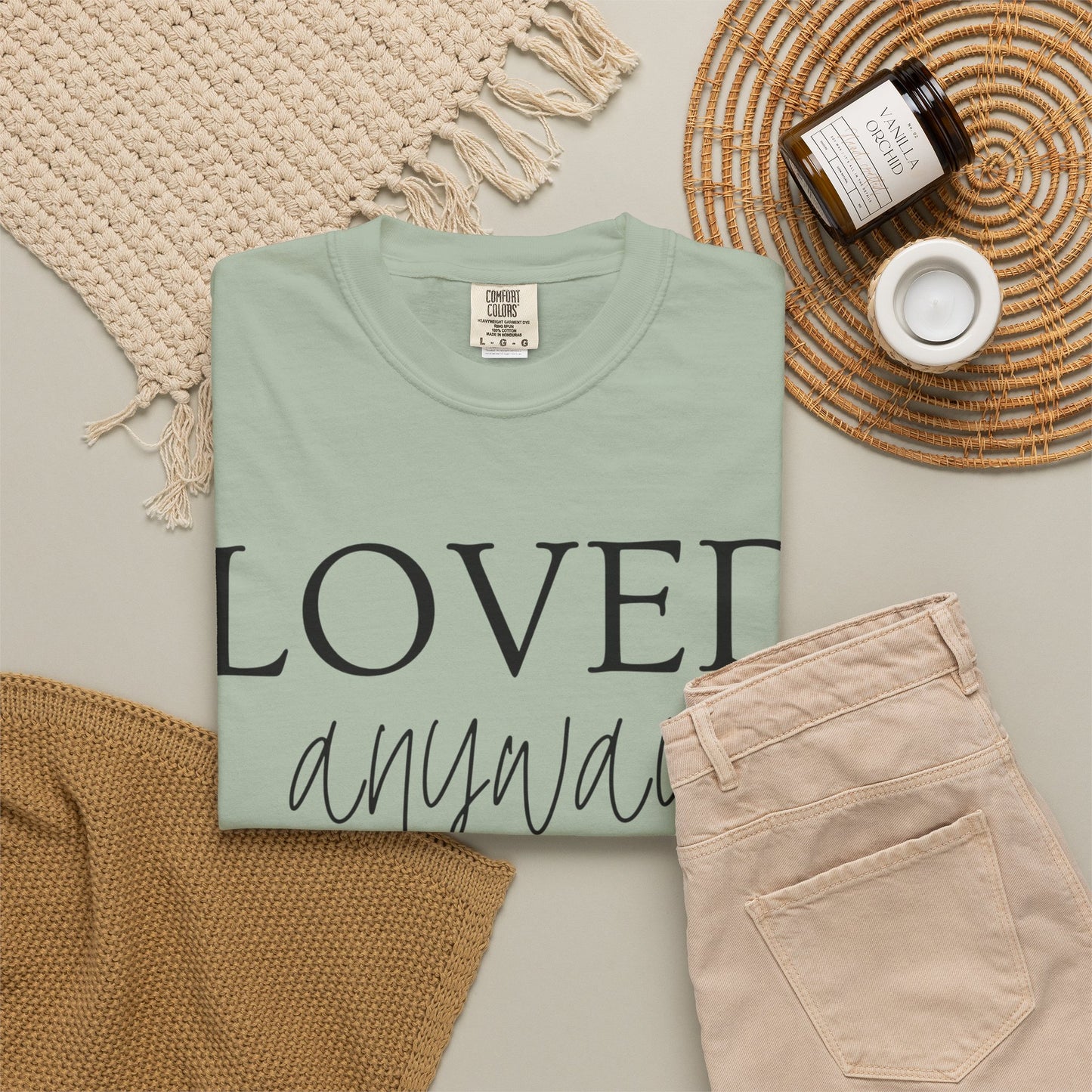 Loved Anyway T-Shirt — Christian Faith Tee with Cross