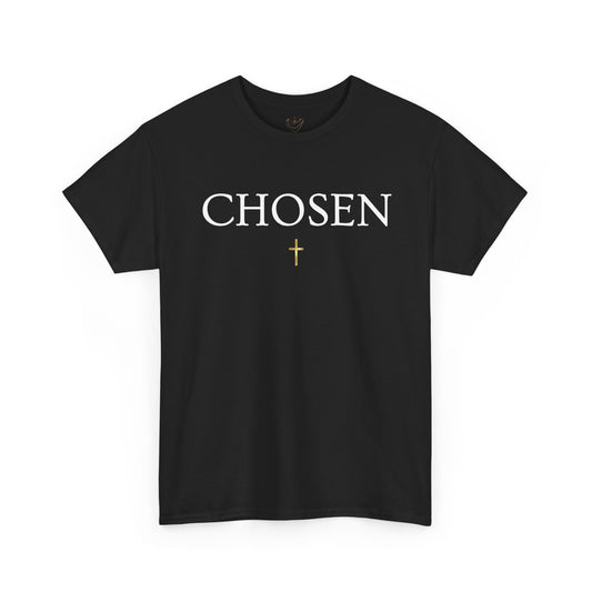 Chosen Christian T-Shirt — "CHOSEN." Front with 1 Peter 2:9 Back