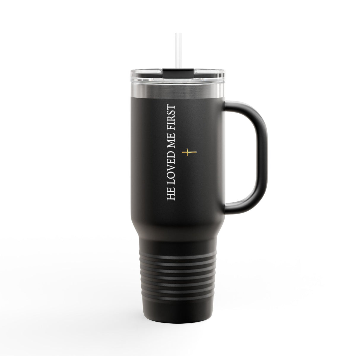 "He Loved Me First" Scripture Tumbler - 40oz Insulated Travel Mug