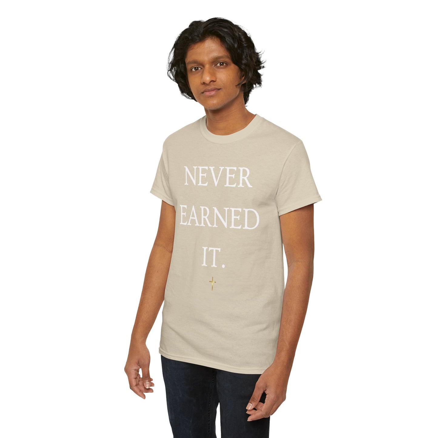 Never Earned It T‑Shirt — Christian Faith Tee with Ephesians 2:8‑9 Verse