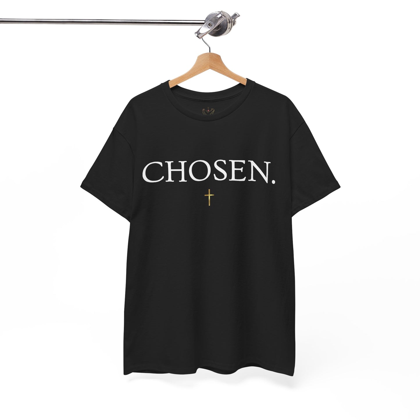 Chosen Christian T-Shirt — "CHOSEN." Front with 1 Peter 2:9 Back