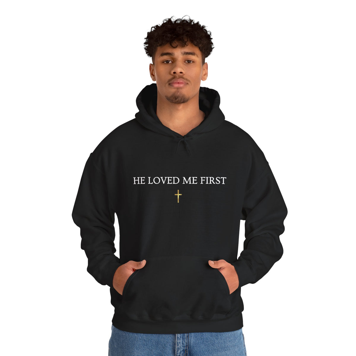 He Loved Me First Hoodie — Christian Faith Scripture Sweatshirt (1 John 4:19)