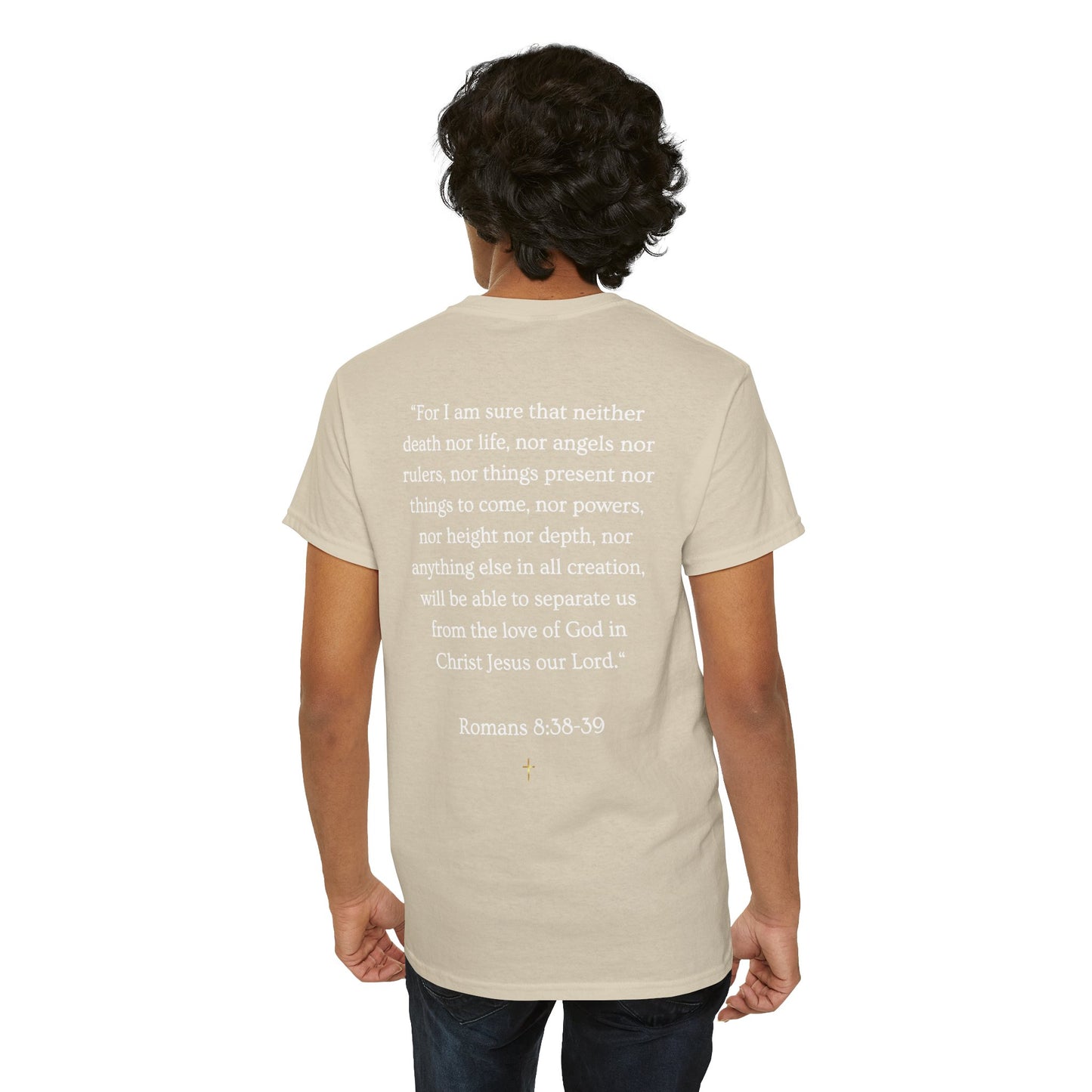 NOTHING. Graphic Tee — Romans 8:38-39 Scripture Back Print