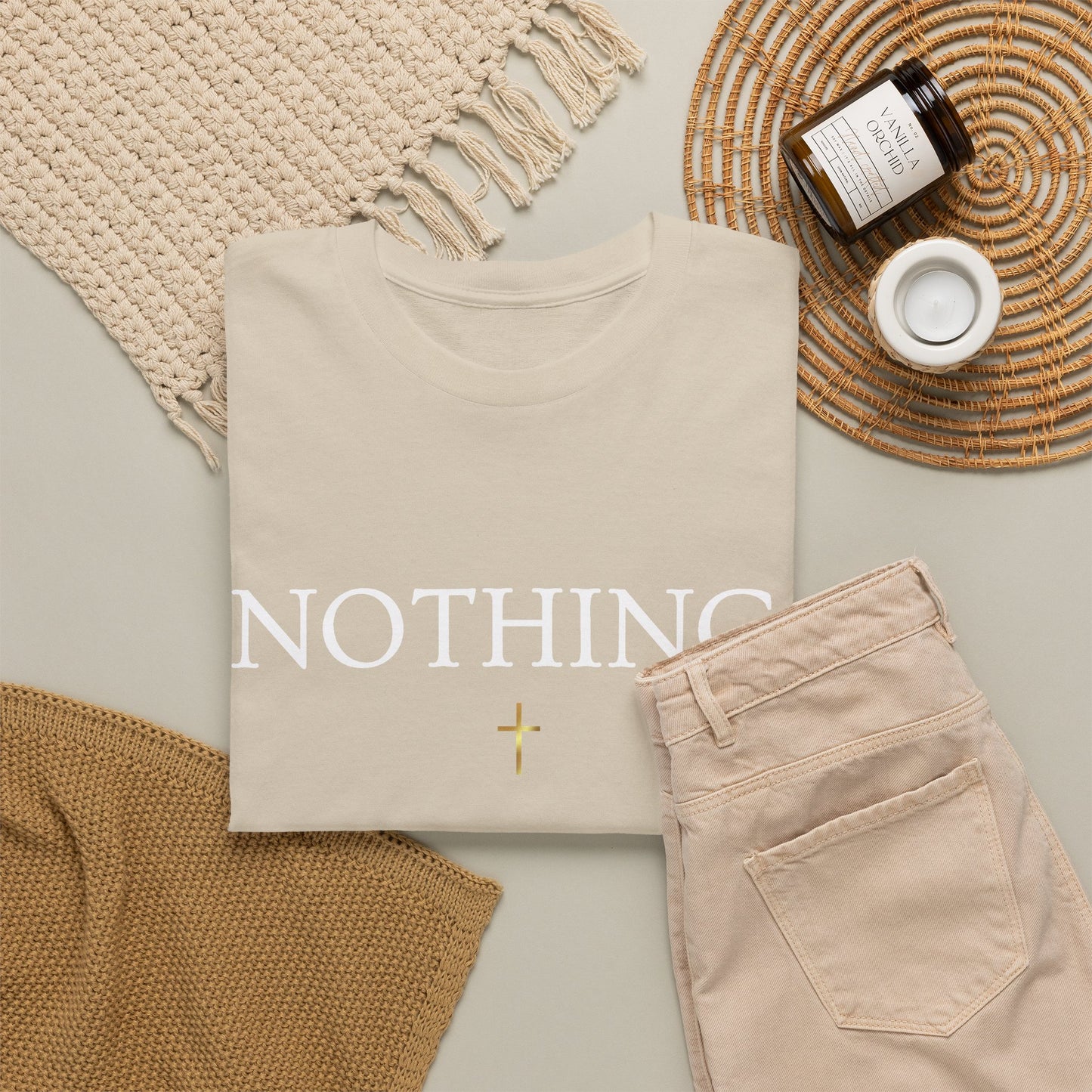 NOTHING. Graphic Tee — Romans 8:38-39 Scripture Back Print