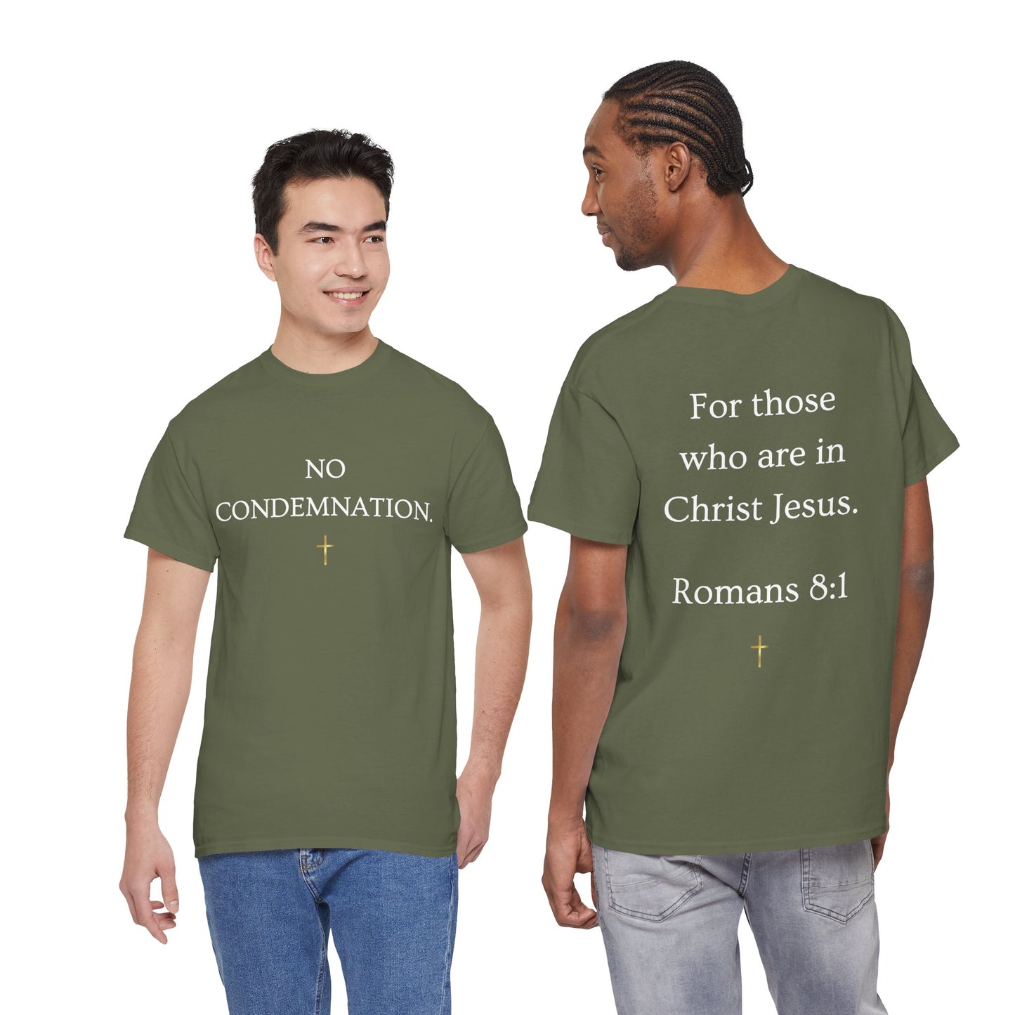 "No Condemnation" Romans 8:1 Bible Verse Shirt