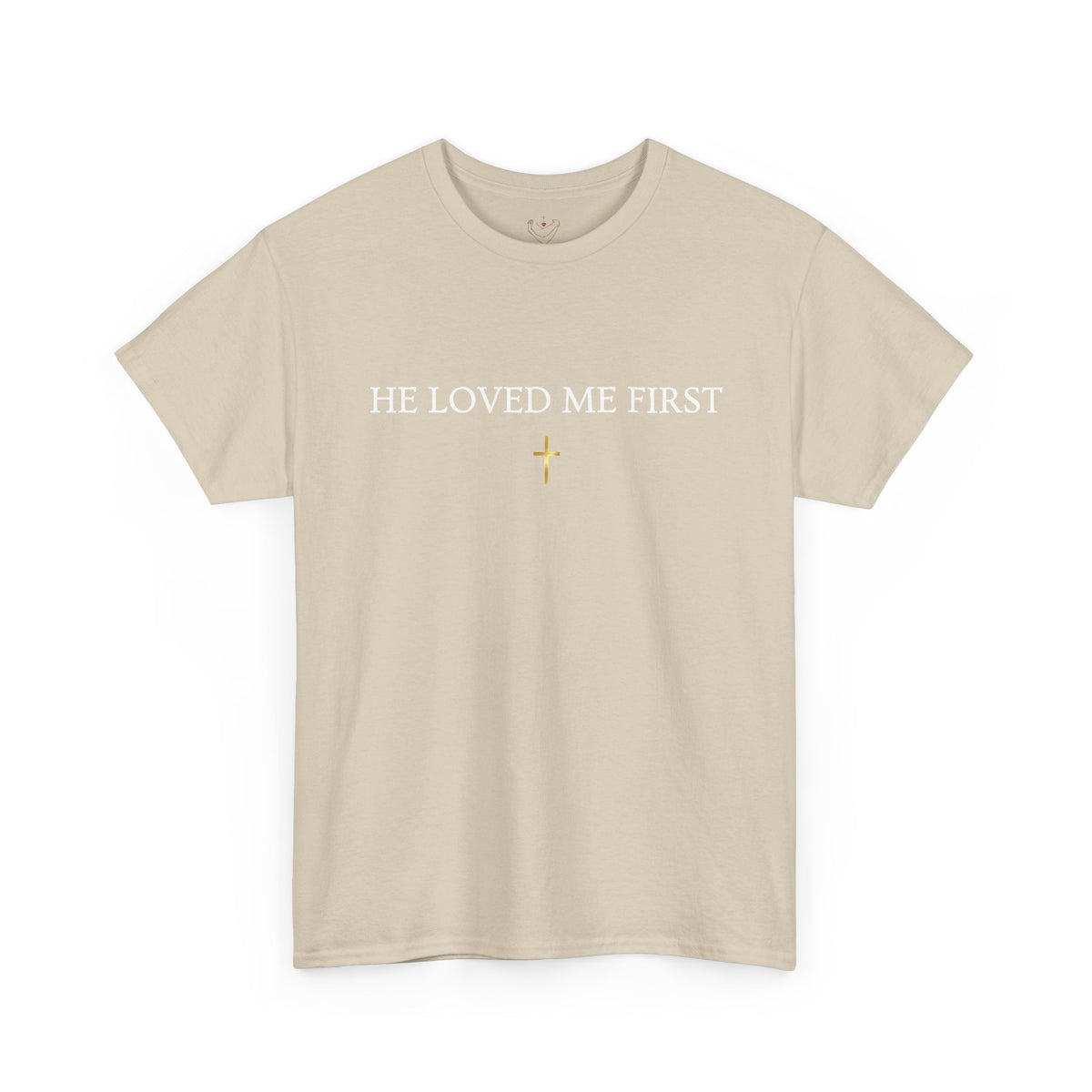 "He Loved Me First" Christian Tee — Cotton Shirt (1 John 4:19)