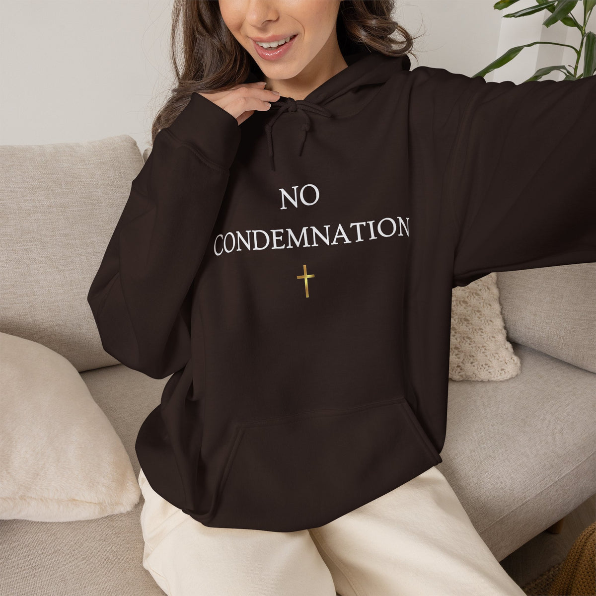 No Condemnation Hoodie — Romans 8:1 Christian Faith Sweatshirt