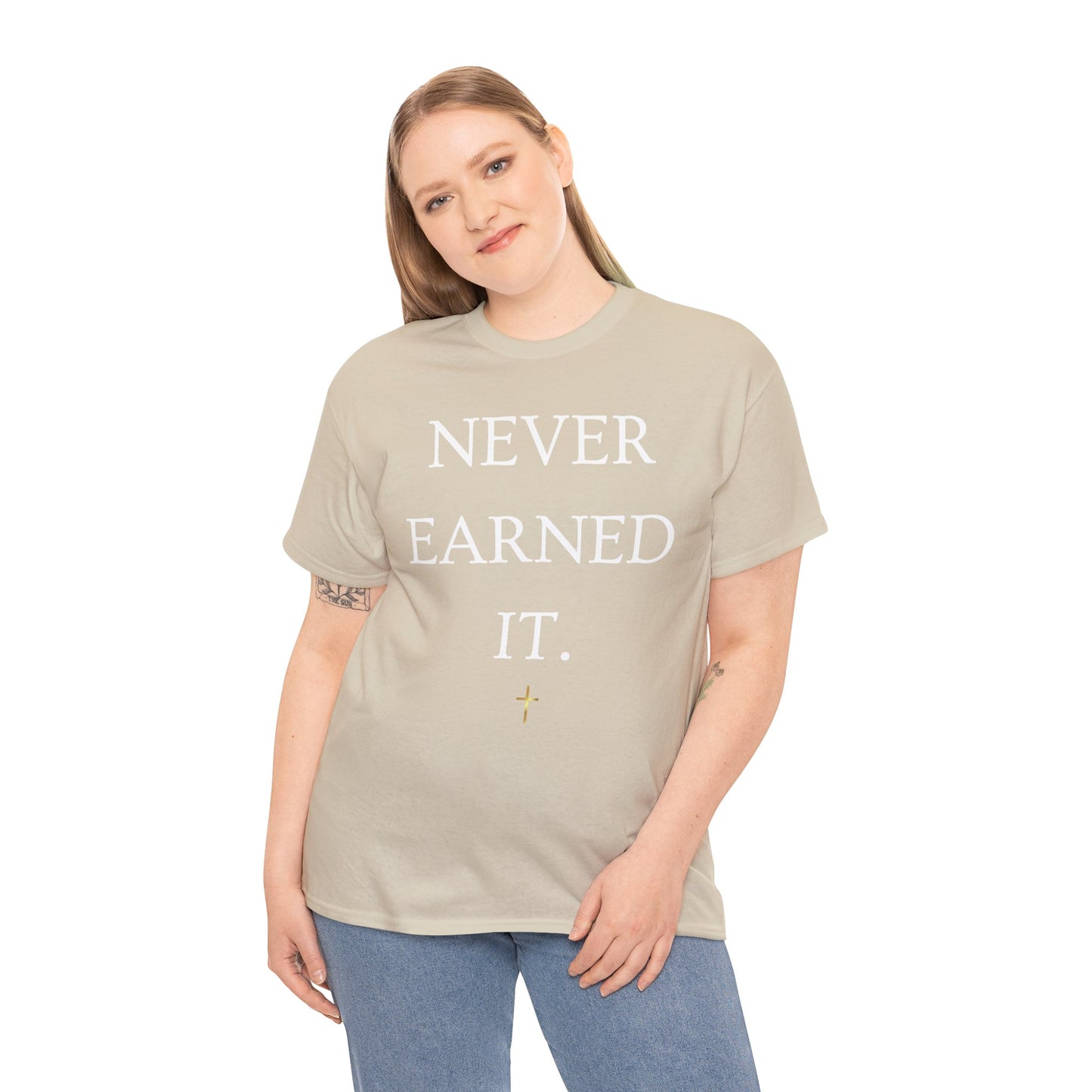 Never Earned It T‑Shirt — Christian Faith Tee with Ephesians 2:8‑9 Verse